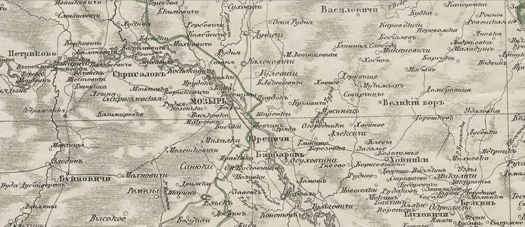 старинная карта Петрикова